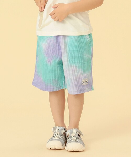 BEAMS mini（ビームスミニ）の「BEAMS mini / タイダイ ワッフル ショーツ 23SS（90～150cm）（その他パンツ・キッズ・サックスブルー/ミント・90/100/110/120/130/140/150）」の4枚目の写真