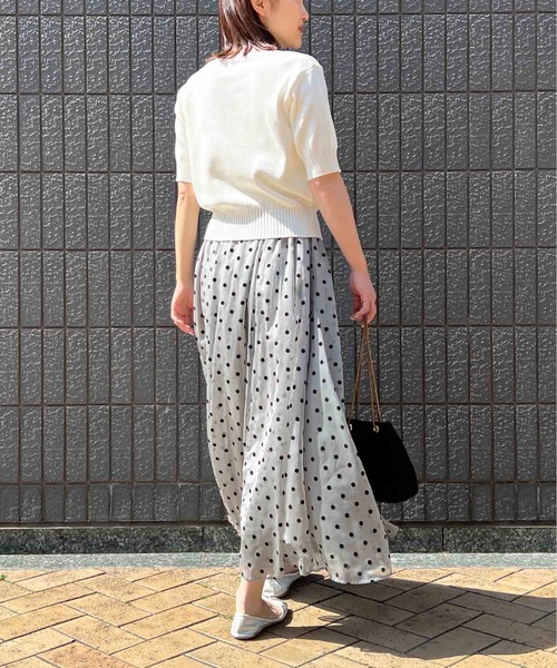 PICCIN（ピッチン）の「【日本製】刺繍入りクロップドニット（ニット/セーター・レディース・オフホワイト/サンドベージュ/ブラック/グレー・M）」の14枚目の写真