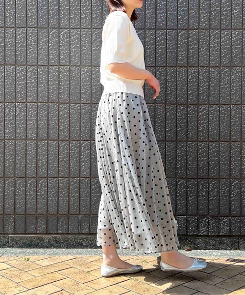 PICCIN（ピッチン）の「【日本製】刺繍入りクロップドニット（ニット/セーター・レディース・オフホワイト/サンドベージュ/ブラック/グレー・M）」の15枚目の写真