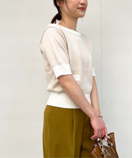 PICCIN（ピッチン）の「【日本製】刺繍入りクロップドニット（ニット/セーター・レディース・オフホワイト/サンドベージュ/ブラック/グレー・M）」の18枚目の写真