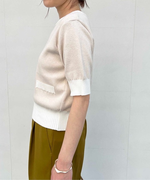 PICCIN（ピッチン）の「【日本製】刺繍入りクロップドニット（ニット/セーター・レディース・オフホワイト/サンドベージュ/ブラック/グレー・M）」の20枚目の写真