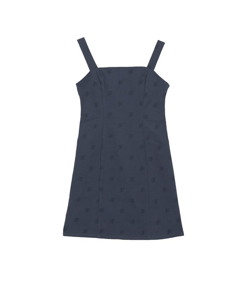 ANDGEEBEE（アンジービー）の「総柄ツイルジャンスカ（ジャンパースカート・レディース・チャコールグレー/ブルー・MEDIUM）」の4枚目の写真