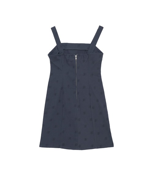 ANDGEEBEE（アンジービー）の「総柄ツイルジャンスカ（ジャンパースカート・レディース・チャコールグレー/ブルー・MEDIUM）」の3枚目の写真