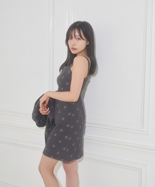 ANDGEEBEE（アンジービー）の「総柄ツイルジャンスカ（ジャンパースカート・レディース・チャコールグレー/ブルー・MEDIUM）」の16枚目の写真