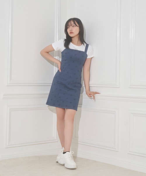 ANDGEEBEE（アンジービー）の「総柄ツイルジャンスカ（ジャンパースカート・レディース・チャコールグレー/ブルー・MEDIUM）」の20枚目の写真