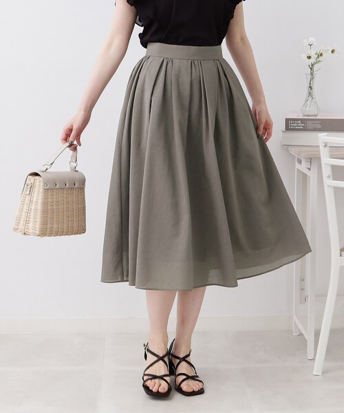 couture brooch（クチュールブローチ）の「◆【新色追加！着回しが効く。】パレットボイルスカート（スカート・レディース・ピンク系/ブラウン系その他/ネイビー/サックスブルー/ライトグリーン・36/38/42/40）」の2枚目の写真