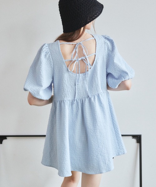 ぽこぽこダブルリボンチュニック/ミニワンピース（チュニック