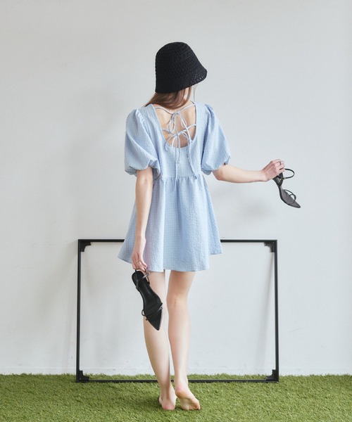 ぽこぽこダブルリボンチュニック/ミニワンピース（チュニック