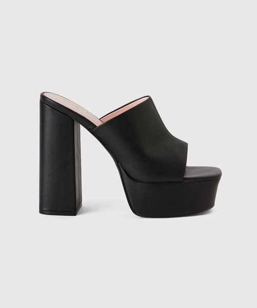 BENETTON (UNITED COLORS OF BENETTON)（ベネトンユナイテッドカラーズオブベネトン）の「チャンキーヒールサンダル（サンダル・レディース・ブラック/ライトピンク・36/37/38/39）」の9枚目の写真