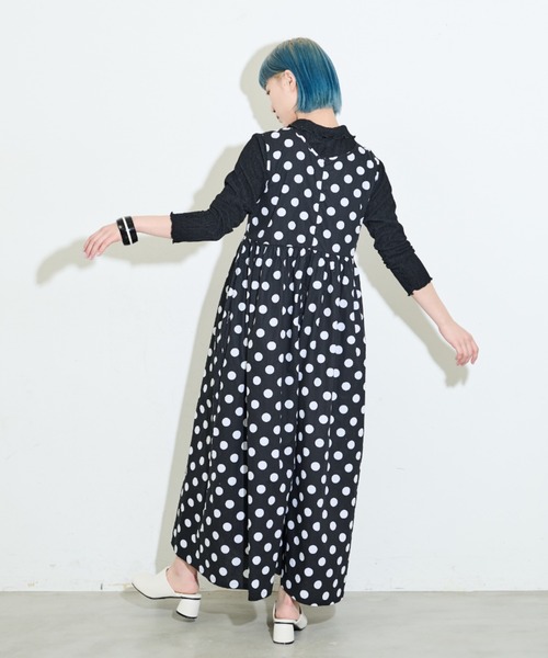 MERLOT（メルロー）の「アソートワイドオールインワン（つなぎ/オールインワン・レディース・グレー/レッド/ドット/チェック/ブラック・FREE）」の17枚目の写真