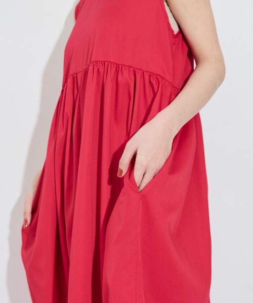 MERLOT（メルロー）の「アソートワイドオールインワン（つなぎ/オールインワン・レディース・グレー/レッド/ドット/チェック/ブラック・FREE）」の8枚目の写真