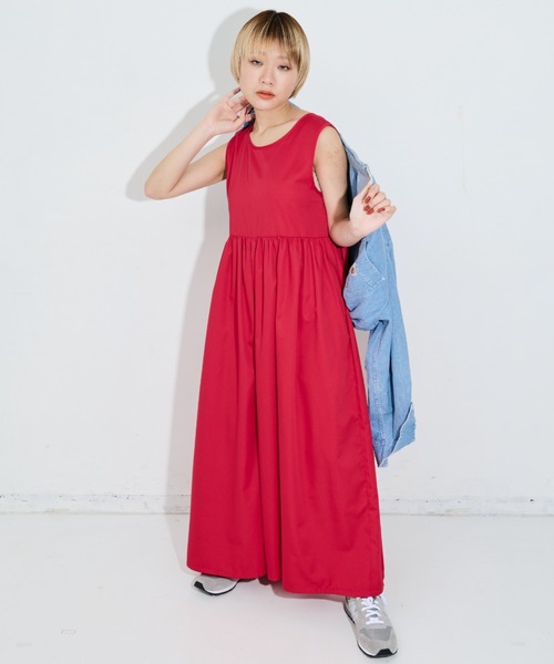 MERLOT（メルロー）の「アソートワイドオールインワン（つなぎ/オールインワン・レディース・グレー/レッド/ドット/チェック/ブラック・FREE）」の11枚目の写真