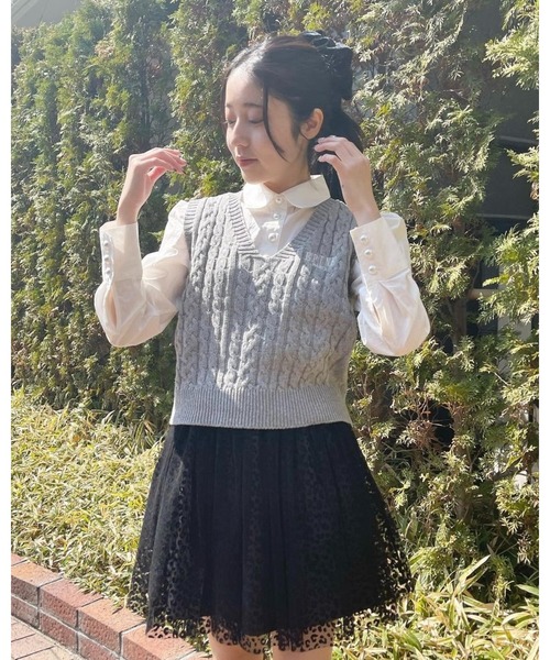 epine（エピヌ）の「tulle mini skirt（スカート・レディース・ブラック×ベージュ/ホワイト×ブラック/アニマル・FREE）」の21枚目の写真