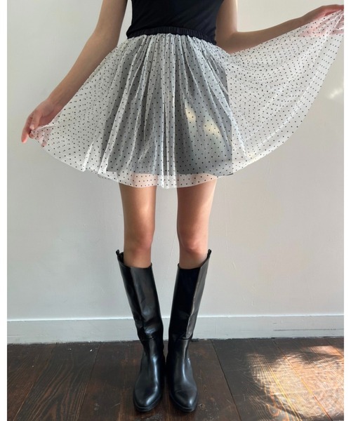epine（エピヌ）の「tulle mini skirt（スカート・レディース・ブラック×ベージュ/ホワイト×ブラック/アニマル・FREE）」の14枚目の写真