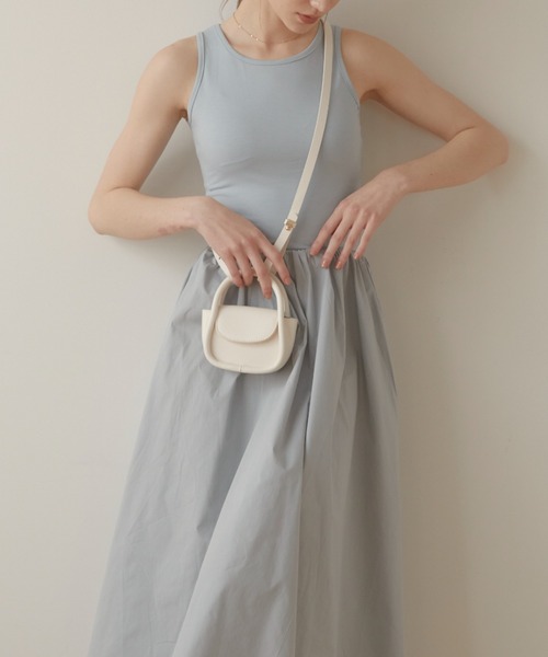 ACYM（アシーム）の「Skirt combi nosleeve ワンピース（ワンピース・レディース・ベージュ/ブルー/ブラック・FREE）」の3枚目の写真