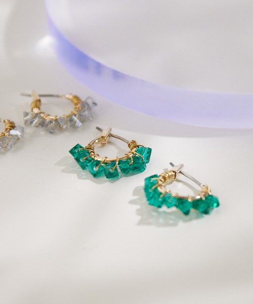 ROPE' PICNIC（ロペピクニック）の「カットカラービーズフープピアス（ピアス（両耳用）・レディース・グリーン/イエロー系その他/ブルー系その他4・FREE）」の2枚目の写真