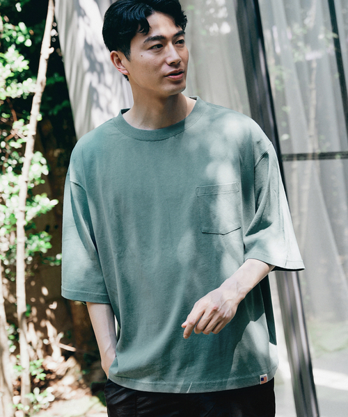 JOURNAL STANDARD relume（ジャーナルスタンダード　レリューム）の「USA オーバーサイズ ライトオンス Tシャツ（Tシャツ/カットソー・メンズ・パープル/グリーン/イエロー/ホワイト×ホワイト/ブラック/ホワイト・LARGE/MEDIUM）」の4枚目の写真
