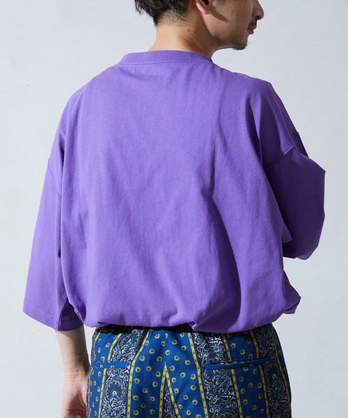 JOURNAL STANDARD relume（ジャーナルスタンダード　レリューム）の「USA オーバーサイズ ライトオンス Tシャツ（Tシャツ/カットソー・メンズ・パープル/グリーン/イエロー/ホワイト×ホワイト/ブラック/ホワイト・LARGE/MEDIUM）」の8枚目の写真