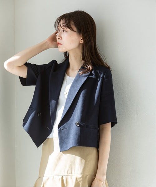 NOBLE ハーフスリーブボクシージャケット crewre online shop / ハーフスリーブボクシージャケット