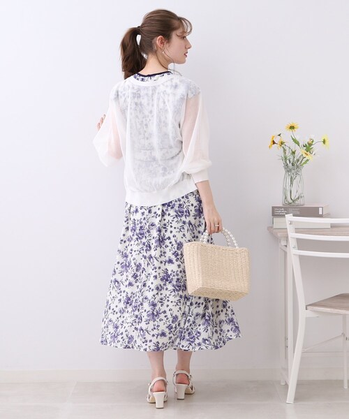 couture brooch（クチュールブローチ）の「◆【夏コーデに欠かせない、シアーカーデ。】LEVITA ダブルフェイクパールカーディガン（カーディガン/ボレロ・レディース・ピンク系/グレー/オフホワイト/ブラック・38/42）」の19枚目の写真