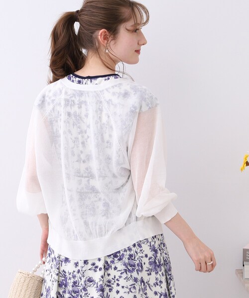 couture brooch（クチュールブローチ）の「◆【夏コーデに欠かせない、シアーカーデ。】LEVITA ダブルフェイクパールカーディガン（カーディガン/ボレロ・レディース・ピンク系/グレー/オフホワイト/ブラック・38/42）」の10枚目の写真