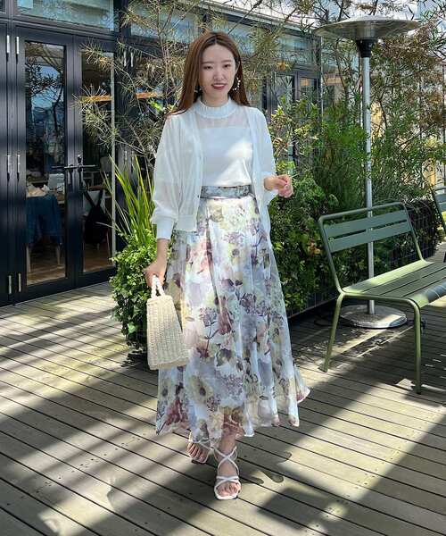 couture brooch（クチュールブローチ）の「◆【夏コーデに欠かせない、シアーカーデ。】LEVITA ダブルフェイクパールカーディガン（カーディガン/ボレロ・レディース・ピンク系/グレー/オフホワイト/ブラック・38/42）」の15枚目の写真