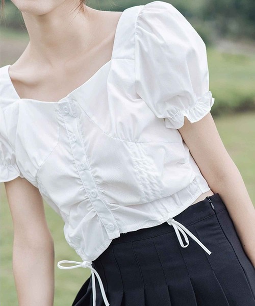 SPIGA（スピーガ）の「ﾀﾞﾌﾞﾙｼｬｰﾘﾝｸﾞﾌﾞﾗｳｽ（シャツ/ブラウス・レディース・ピンク/ホワイト・FREE）」の9枚目の写真