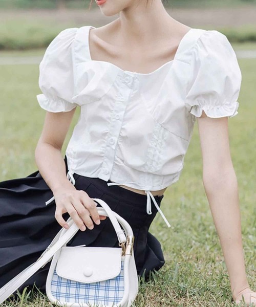 SPIGA（スピーガ）の「ﾀﾞﾌﾞﾙｼｬｰﾘﾝｸﾞﾌﾞﾗｳｽ（シャツ/ブラウス・レディース・ピンク/ホワイト・FREE）」の10枚目の写真