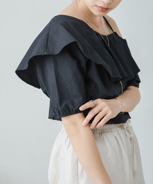 ROSE BUD購入 バーンブリーズ オフショル アシンメトリー変形ブラウス 