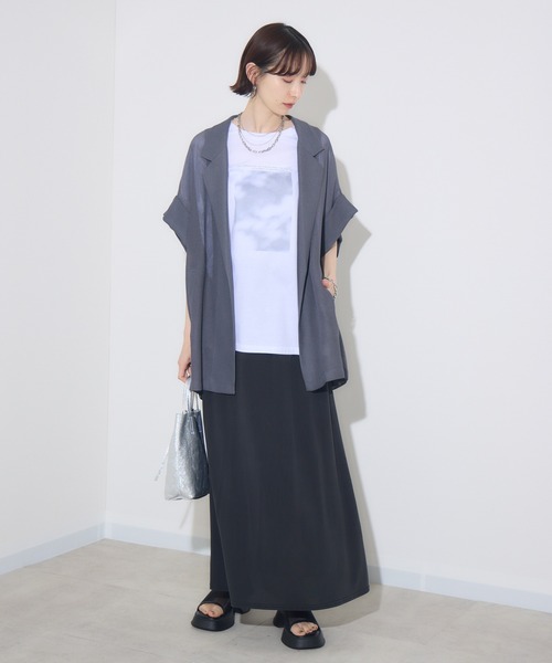 やまと Dignite collier 半袖ジャケット グレー Dignite Collier メッシュ半袖ジャケット（テーラード