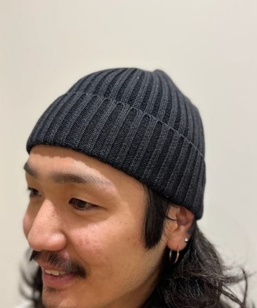 B:MING by BEAMS（ビーミングバイビームス）の「B:MING by BEAMS / コットンアクリル リブ ワッチキャップ（ニットキャップ/ビーニー・メンズ・カーキ/インディゴブルー/ブラック・ONE SIZE）」の8枚目の写真