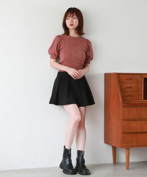 archives（アルシーヴ）の「パールケーブルパフスリニット（ニット/セーター・レディース・ブラック/アイボリー/ローズ・MEDIUM）」の19枚目の写真