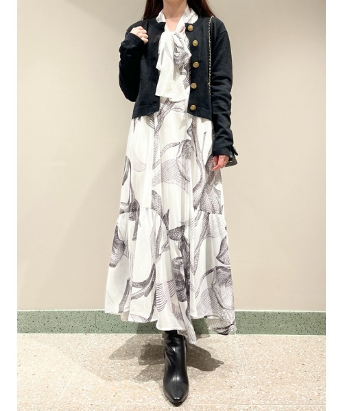 SNIDEL（スナイデル）の「金ボタンニットカーデ（カーディガン/ボレロ・レディース・ブラック/ホワイト/ピンク/ブルー・FREE）」の11枚目の写真