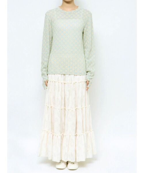 merry jenny（メリージェニー）の「floralストレッチレースtops（Tシャツ/カットソー・レディース・オフホワイト/ライトブルー/アイボリー・FREE）」の21枚目の写真