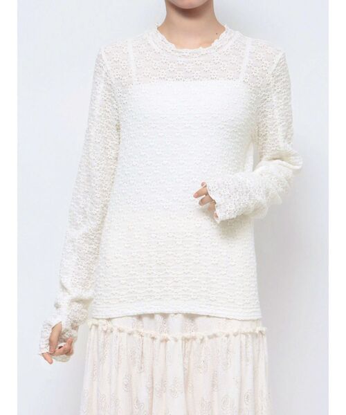 ミッソーニレディースレーストップス♡新品未使用♡① セール】レーストリムチョーカートップス（ニット/セーター