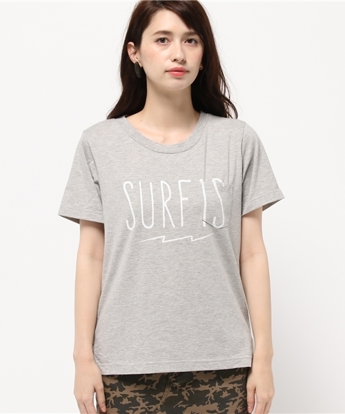 ROSE BUD（ローズバッド）の「S-LCTT-15143 SURF IS S/S-T（Tシャツ/カットソー・レディース・ホワイト/ミックスグレー・ONE SIZE）」の3枚目の写真
