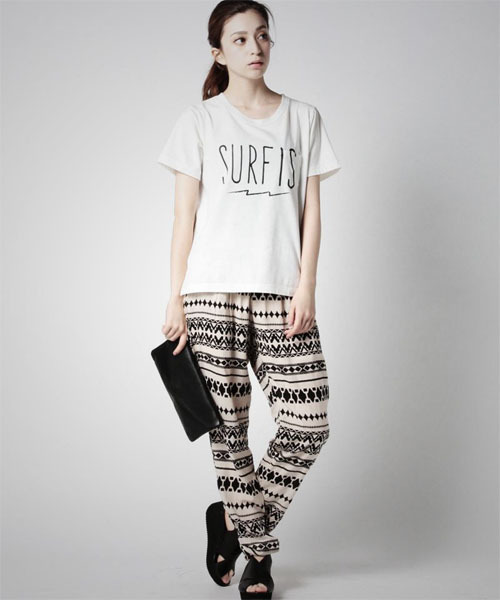 ROSE BUD（ローズバッド）の「S-LCTT-15143 SURF IS S/S-T（Tシャツ/カットソー・レディース・ホワイト/ミックスグレー・ONE SIZE）」の13枚目の写真