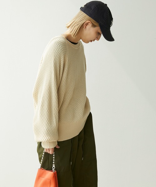Chaco closet(チャコ クローゼット)の「サーマルニットラグランスリーブプルオーバー(ニット/セーター・レディース・ブラック/ネイビー/アイボリー/オレンジ/グレー・FREE)」の18枚目の写真