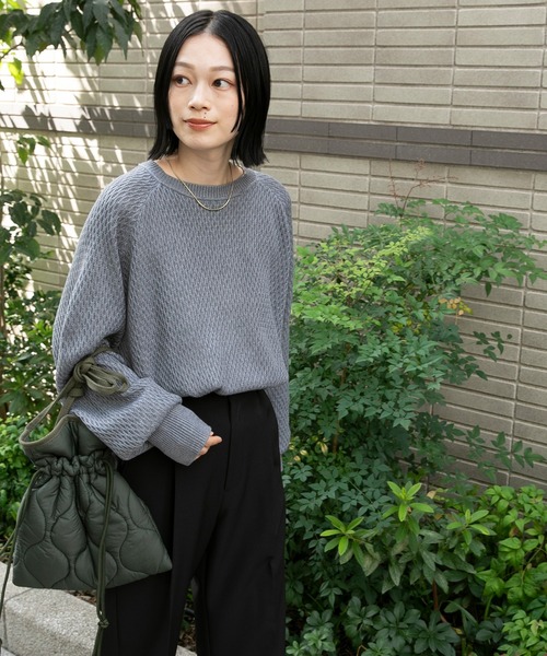 現行 美品✨クラネ アンゴラ混 クルーネック ニット ラグランスリーブ ふわふわ 現行 美品✨クラネ アンゴラ混 クルーネック ニット ラグラン