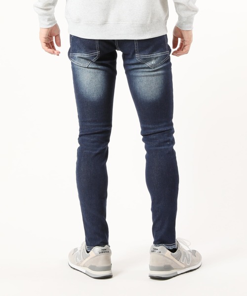 TopIsm(トップイズム)の「スーパーストレッチ ダメージスキニーデニムパンツ(デニムパンツ・メンズ・ブラック系その他2/ワンウォッシュ/ブラック系その他/サックスブルー/ケミカルウォッシュ・M/L/LL)」の13枚目の写真