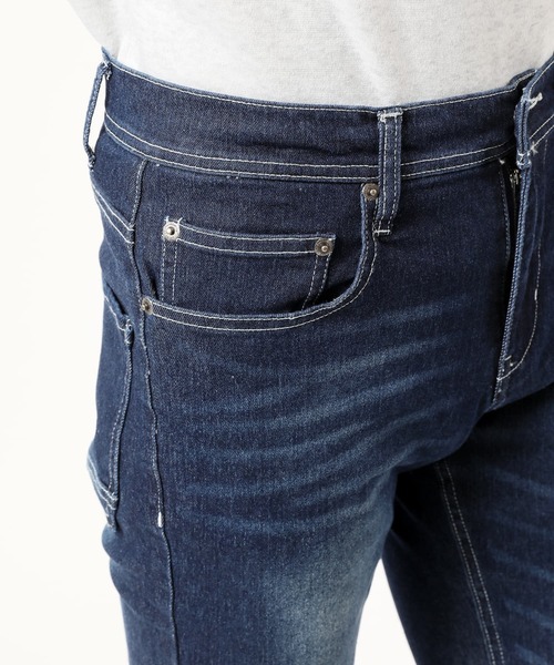 TopIsm(トップイズム)の「スーパーストレッチ ダメージスキニーデニムパンツ(デニムパンツ・メンズ・ブラック系その他2/ワンウォッシュ/ブラック系その他/サックスブルー/ケミカルウォッシュ・M/L/LL)」の15枚目の写真