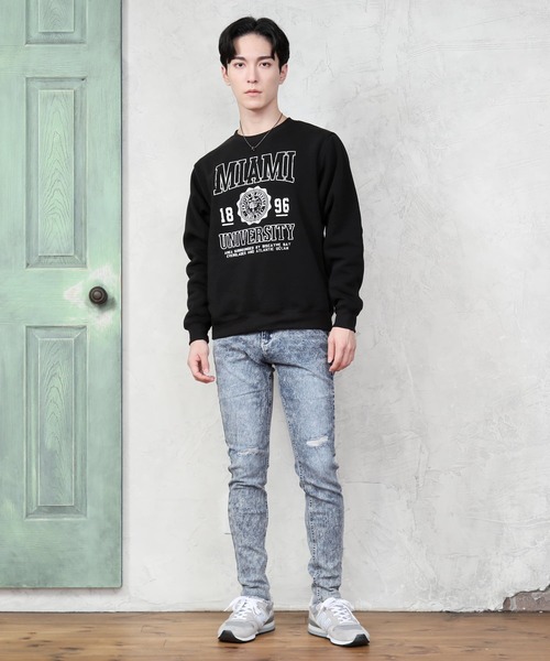 TopIsm(トップイズム)の「スーパーストレッチ ダメージスキニーデニムパンツ(デニムパンツ・メンズ・ブラック系その他2/ワンウォッシュ/ブラック系その他/サックスブルー/ケミカルウォッシュ・M/L/LL)」の10枚目の写真