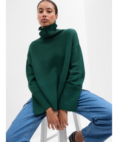 GAP（ギャップ）の「リラックス タートルネック チュニックセーター（ニット/セーター・レディース・ブルー/ブラック/グリーン・XS/M/S/XL/XXS/L）」の3枚目の写真