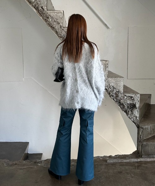 EPIMI E'PIMMY（エピミエピミー）の「【ハンドウォッシャブル】シャギーVネックオーバーカーディガン（カーディガン/ボレロ・レディース・ブラック/ベージュ/ネイビー/オフホワイト/イエロー・MEDIUM）」の15枚目の写真