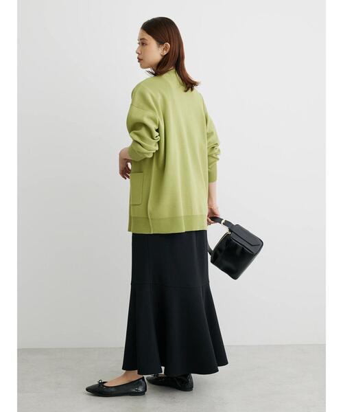 Green　Parks（グリーンパークス）の「ミドル丈モックネックカーディガン（カーディガン/ボレロ・レディース・グリーン/ダークグレー/アイボリー/オレンジ・FREE）」の12枚目の写真