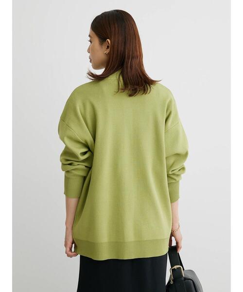 Green　Parks（グリーンパークス）の「ミドル丈モックネックカーディガン（カーディガン/ボレロ・レディース・グリーン/ダークグレー/アイボリー/オレンジ・FREE）」の9枚目の写真