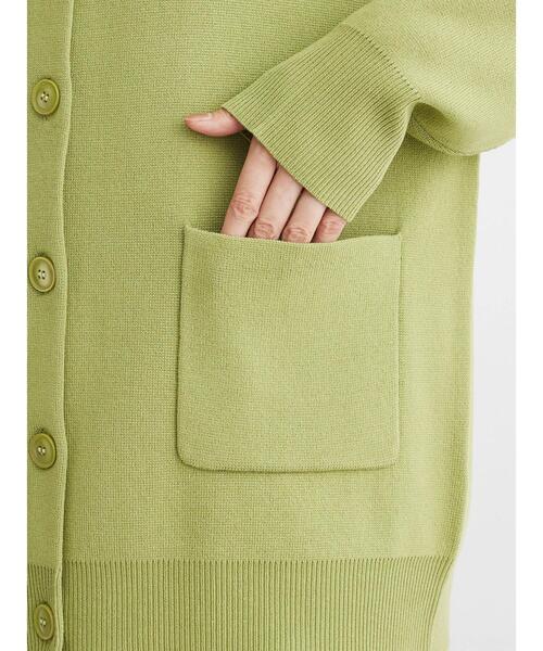 Green　Parks（グリーンパークス）の「ミドル丈モックネックカーディガン（カーディガン/ボレロ・レディース・グリーン/ダークグレー/アイボリー/オレンジ・FREE）」の6枚目の写真