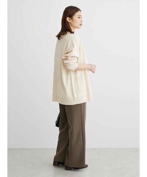 Green　Parks（グリーンパークス）の「ミドル丈モックネックカーディガン（カーディガン/ボレロ・レディース・グリーン/ダークグレー/アイボリー/オレンジ・FREE）」の15枚目の写真