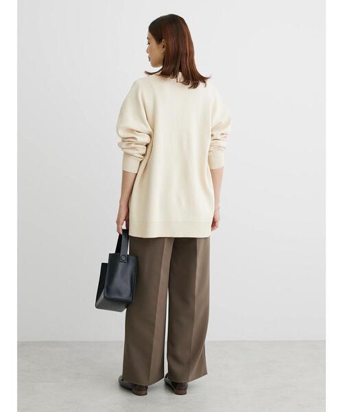 Green　Parks（グリーンパークス）の「ミドル丈モックネックカーディガン（カーディガン/ボレロ・レディース・グリーン/ダークグレー/アイボリー/オレンジ・FREE）」の16枚目の写真