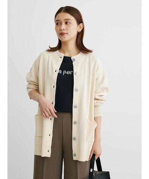 Green　Parks（グリーンパークス）の「ミドル丈モックネックカーディガン（カーディガン/ボレロ・レディース・グリーン/ダークグレー/アイボリー/オレンジ・FREE）」の17枚目の写真